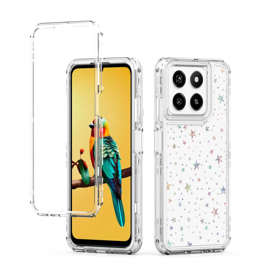 Для ZTE Blade A35/A55 Чехол Прозрачный Акриловый ТПУ Гибридный Чехол для Телефона с Лазерной печатью