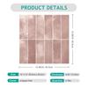 VEELIKE Waterproof Heat-Resistant Tile Sheets, 6 Sheets, 30x30cm Square, Marble Brick Pink Glossy Tile Stickers, 3D Wallpaper Stickers, Mosaic Wall St