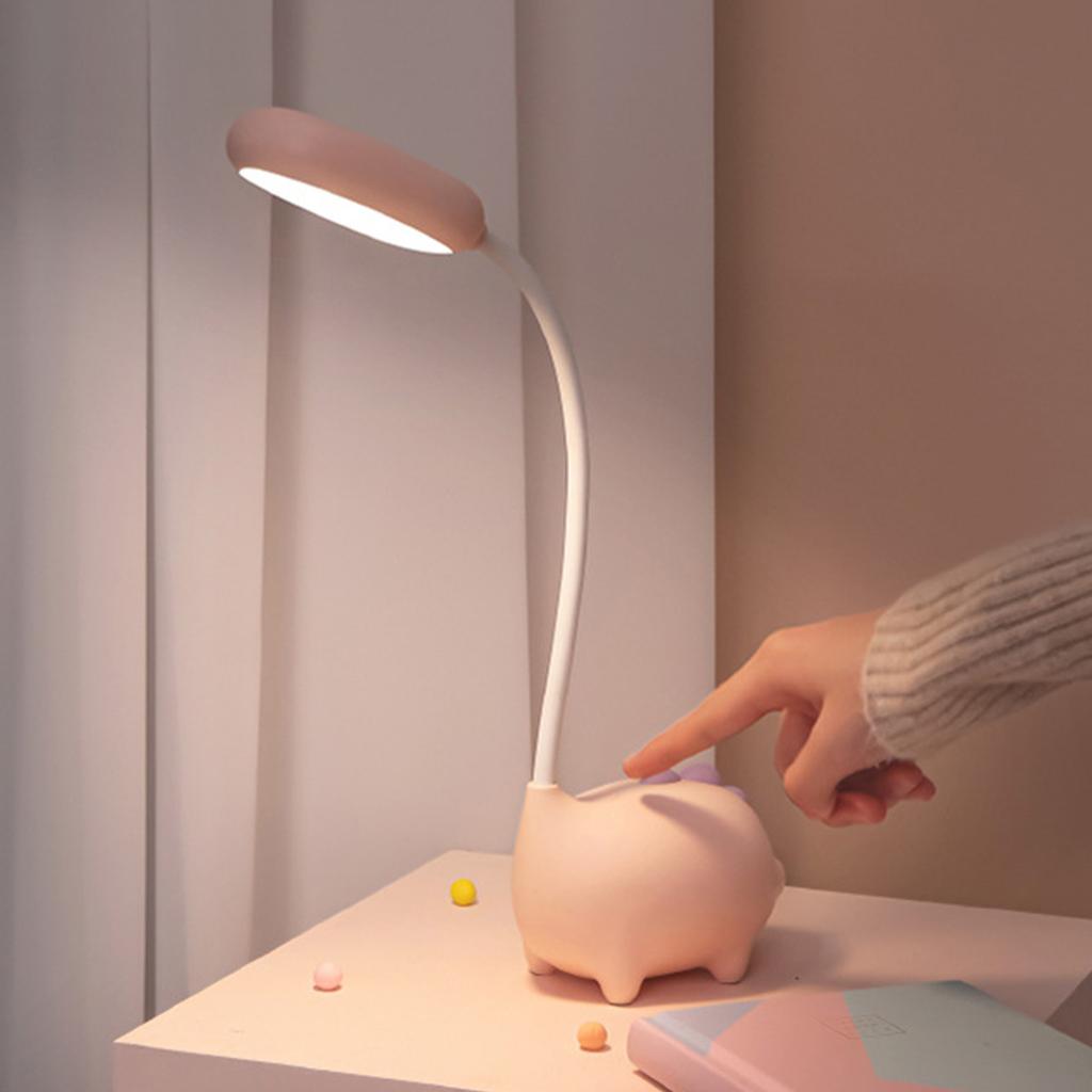 Desk Lamp USB Charging LED Eye Caring Cute Table Reading Lamp for Bedside Dormitories