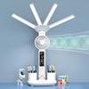 LED Multifunction Table Lamp 3in1 Folding with Fan Calendar Clock USB Reading Lamp Clock Table Lamp Eye Protection Night Lights