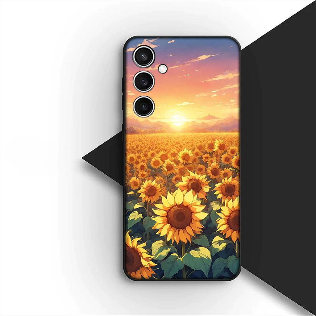 Cover for Samsung Galaxy A35 A36 A55 A26 A05 A06 A14 A50 A51 A53 A54 A12 A13 A23 Phone Case Sunflower Yellow Flower Butterfly