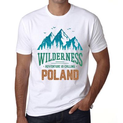 Мужская винтажная футболка с графическим принтом Wilderness Poland White