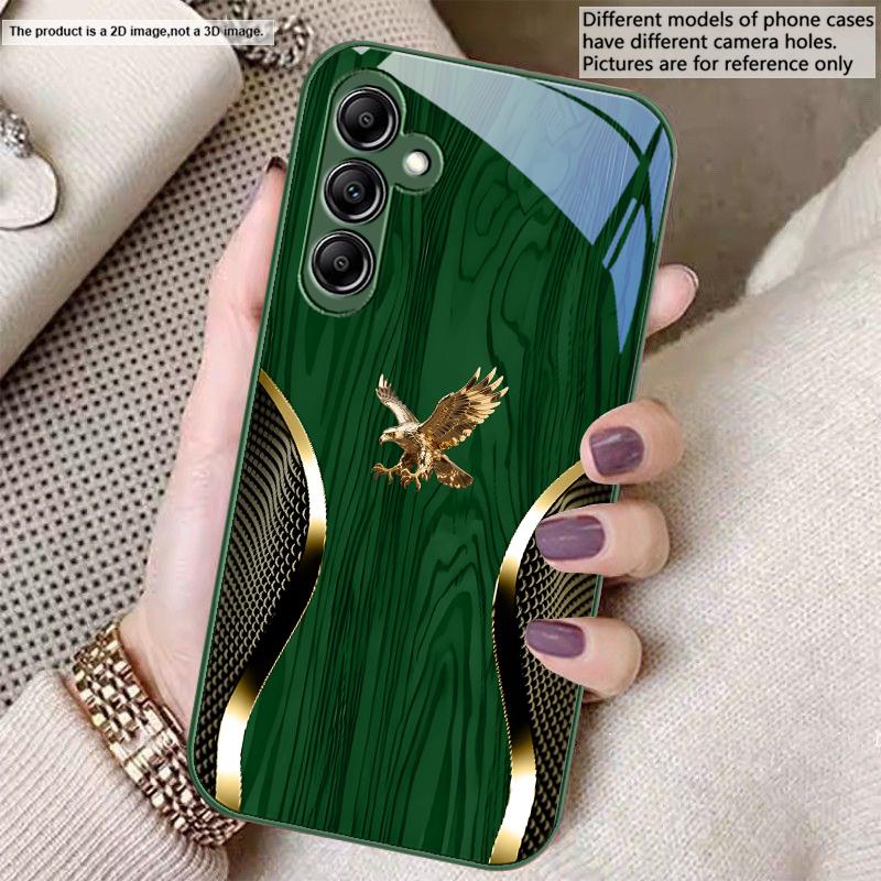 Благородное кольцо с золотым орлом для Samsung A20 30 22 23 24 25 26 31 32 A33 34 35 42 50 51 52 53 54 55 56 70 71 72 73 стеклянный чехол для телефона