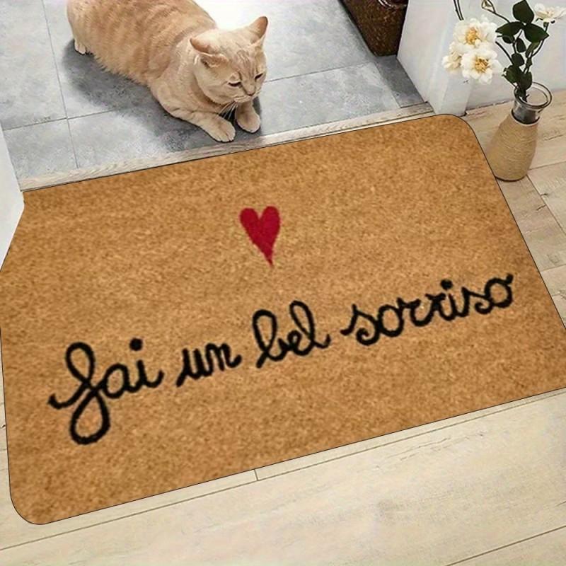 Italian Quote Welcome Mat Fai Un Bel Sorriso Floor Rug Aesthetic Cursive Text Doormat Warm Front Door Entryway Carpet Outdoor