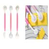 3Pcs Baking Tools 6 Patterns Flower Carving Group Cake Tools Decorative Pen Turn Sugar Tools