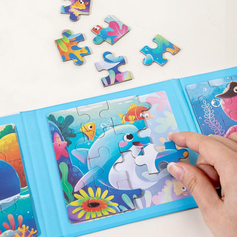 100pcs Wooden Puzzle Toys for Children Montessori Toy Space Jigsaw Puzzle Early Education Logical Thinking Training Puzzle Game