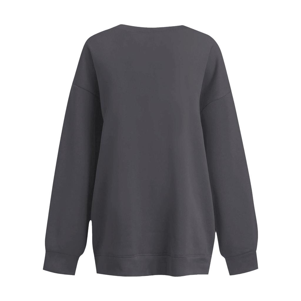 Women's Casual Round Neck Long Sleeved Pullover,Christmas Printed Top, Long Sleeved Hoodie