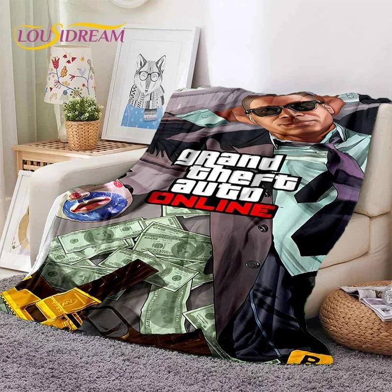 GTA Game Grand Theft Auto Gamer Soft Flannel Blanket for Beds Bedroom Sofa Picnic,Throw Blanket for Cover Outdoors Leisure Gift