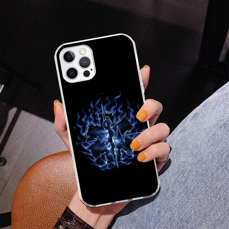 Медицинский спасательный чехол для телефона EMT EMS для iPhone 13 12 Mini 11 Pro Max XS XR X SE 7 8 Plus 5S 5 6S 6 Подарок Печатная крышка Fundas