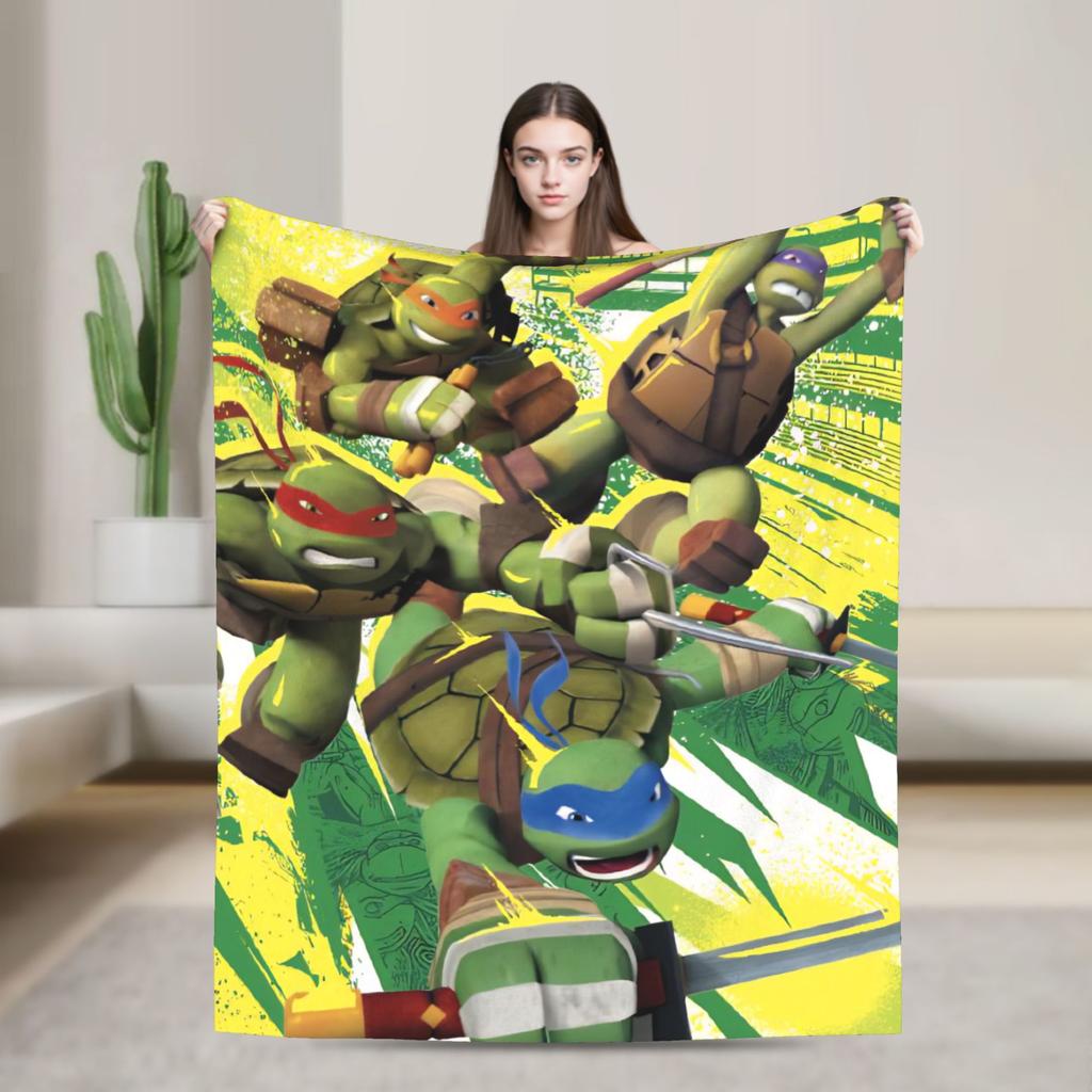 TMNT Game  Blanket Quality Warm  Bedding Throws Winter Airplane Travel Couch Chair Funny Bedspread