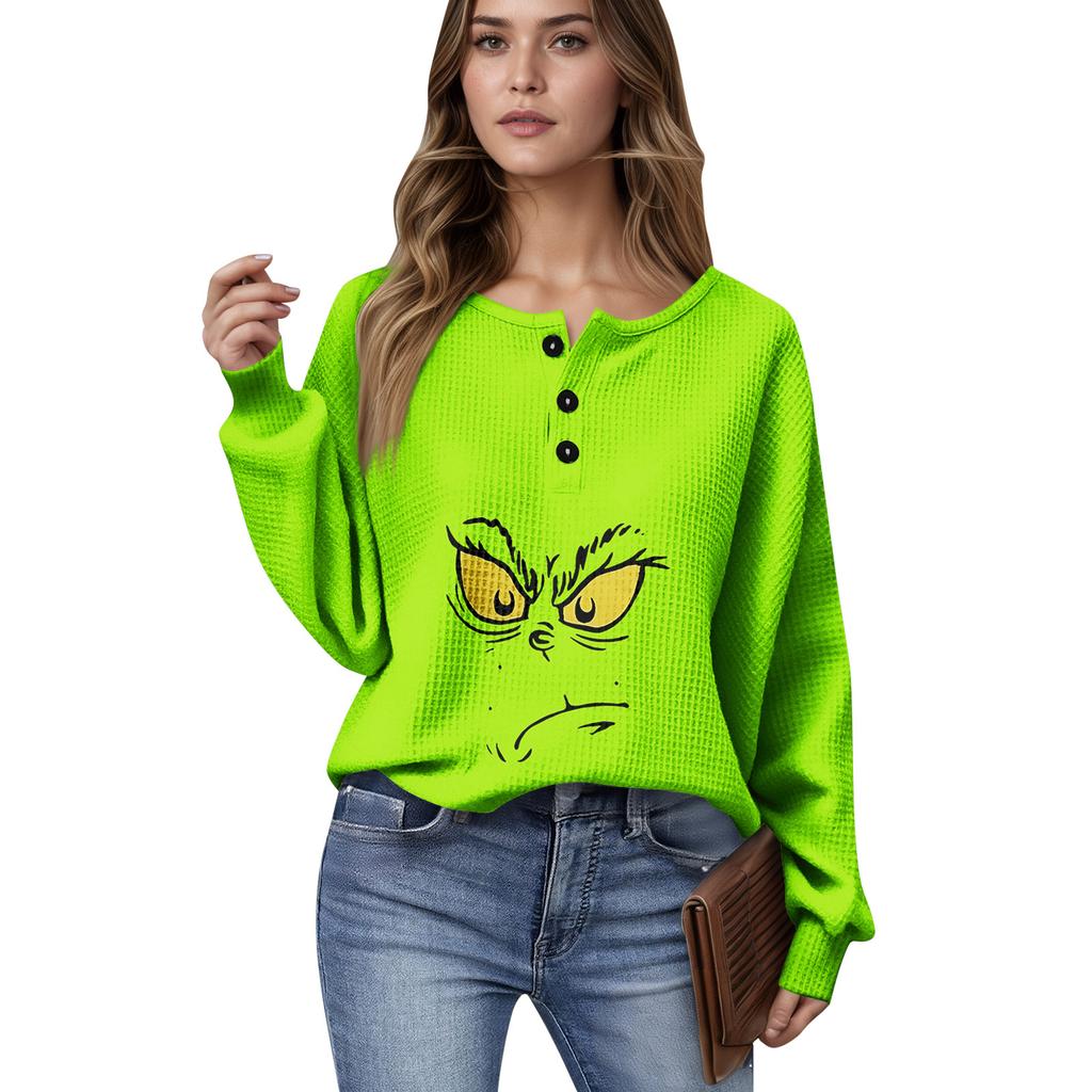 Women's Casual Shirts Long Sleeve Tops Button Up V Neck Loose Knit Fall Favorites For Women