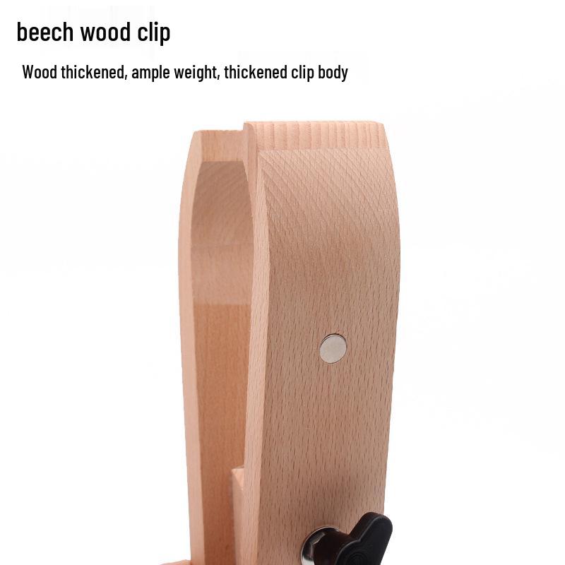 Adjustable Foldable Leather Sewing Stand with Hand-Stitched Wooden Clip