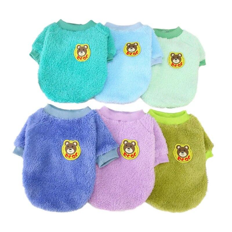 Warm Plush Pet Clothes for Small Dogs Cat Vest Coat Fleece Pet Dog Outfits Chihuahua Yorkies Shih Tzu Pug Costumes Clothing