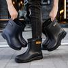 Men's Short Rain Shoes Non-slip and Waterproof Fashion Rain Boots Fleece Thermal Rubber Shoes Kitchen Work Short Tube Water Shoe Cover Shoes