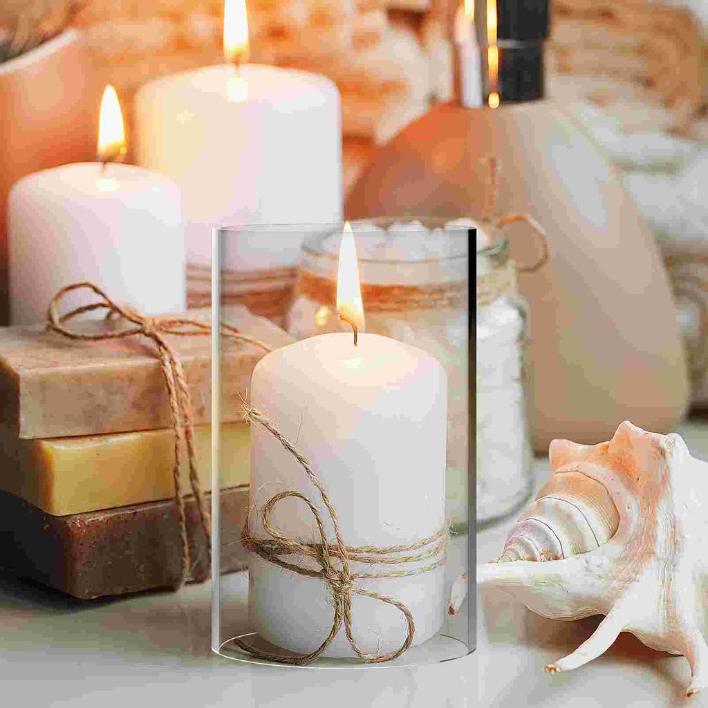 3 шт. ветрозащитный абажур прозрачный стеклянный держатель свечи-столбы открытые трубчатые абажуры банка прозрачная крышка ваза принадлежности