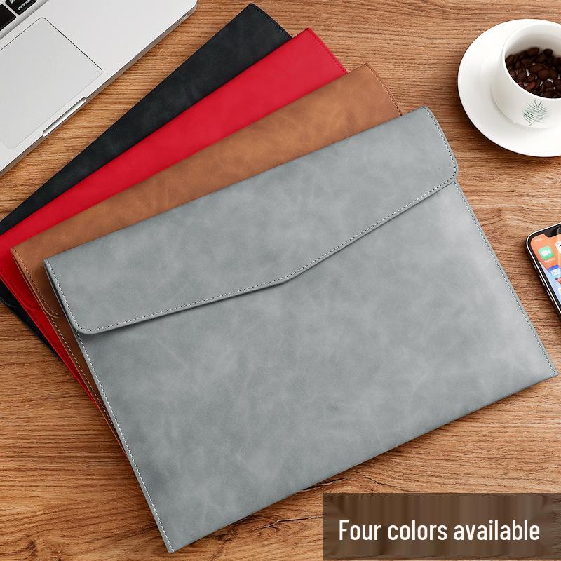 A4 PU Leather Zipper Pouch: Business Office File Bag & Stationery Folder