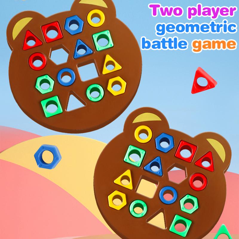 Children'S Early Education Puzzle Bear Geometry Matching Montessori Education Block Parent Child Interactive Board Game