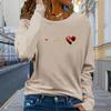 Топы для женщин Big Love Circuit Print Round Neck с длинным рукавом футболка осенний повседневный тонкий пуловер женский топ с длинным рукавом