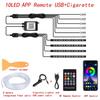 LED Car Interior Ambient Strip Lights RGB Fiber Optic Atmosphere Neon Lighting Kit W/ APP Remote Control Auto Decorative Lamps