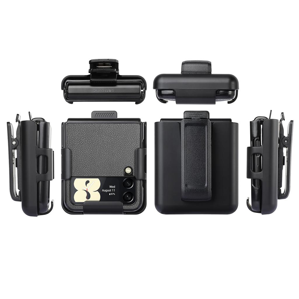 Кожаный чехол с зажимом для ремня для Samsung Galaxy Z Flip 4 Flip3 Flip4 Flip 3 Zflip4 5G, чехол для мобильного телефона