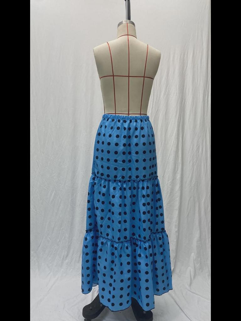 Женская летняя повседневная длинная юбка в горошек 2025 года — модная и сексуальная в европейском и американском стиле