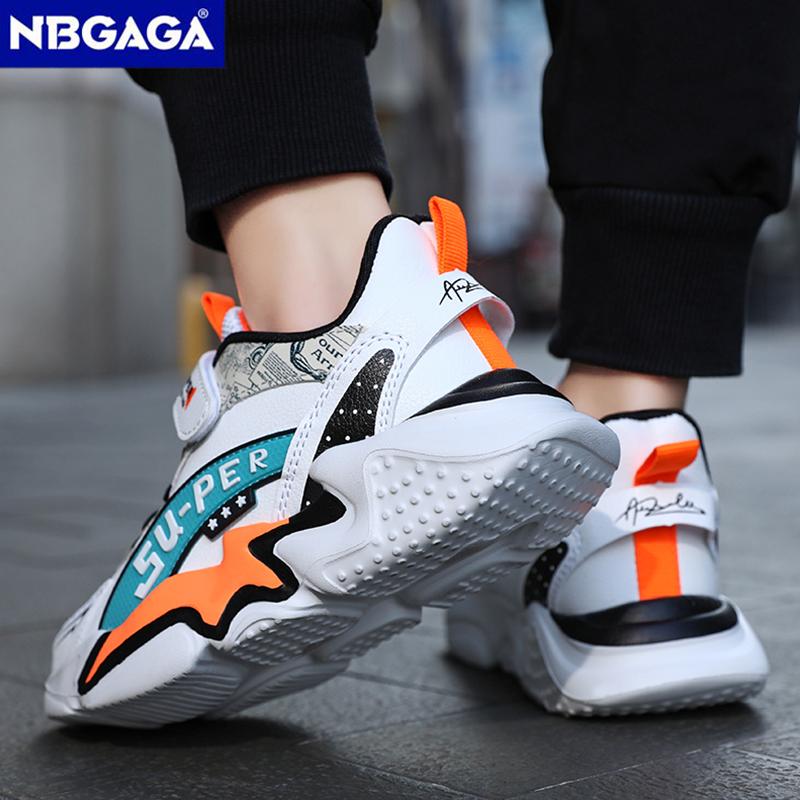 Спортивные детские кроссовки для мальчиков, повседневная обувь для детей 5-16 лет, детские теннисные кожаные нескользящие модные кроссовки