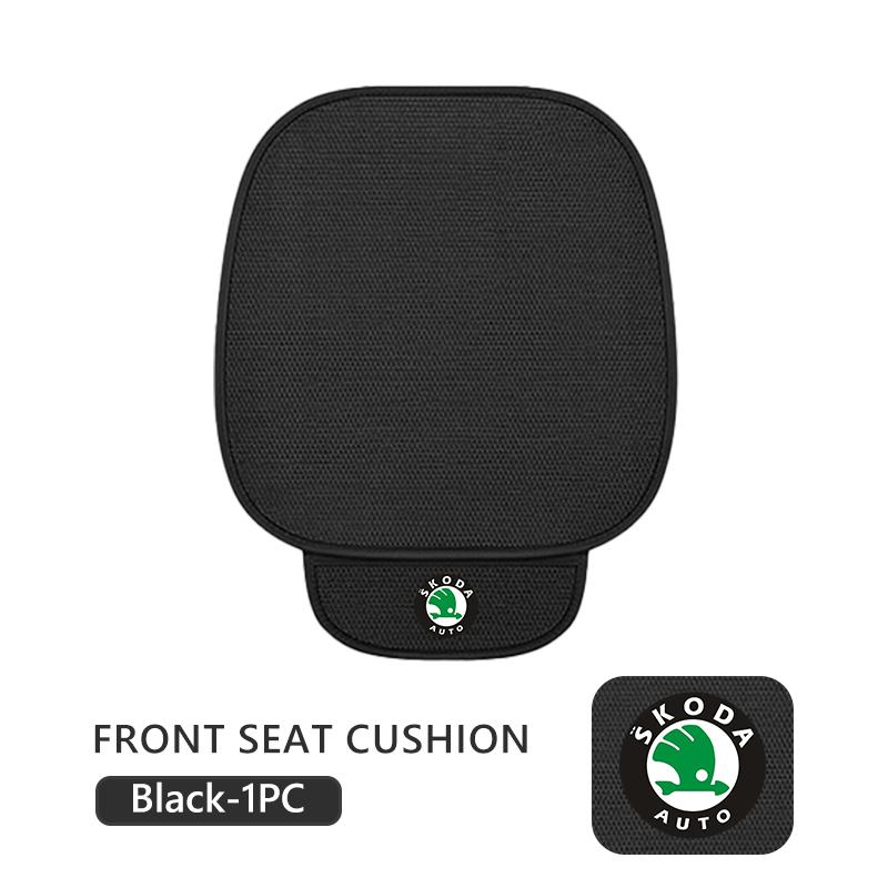 CAPR9 Car Seat Cushion Cover Breathable Ice Silk Soft Mats For Skoda Kamiq MK3 Roomster Rapid Kodiaq Karoq Fabia Enyaq