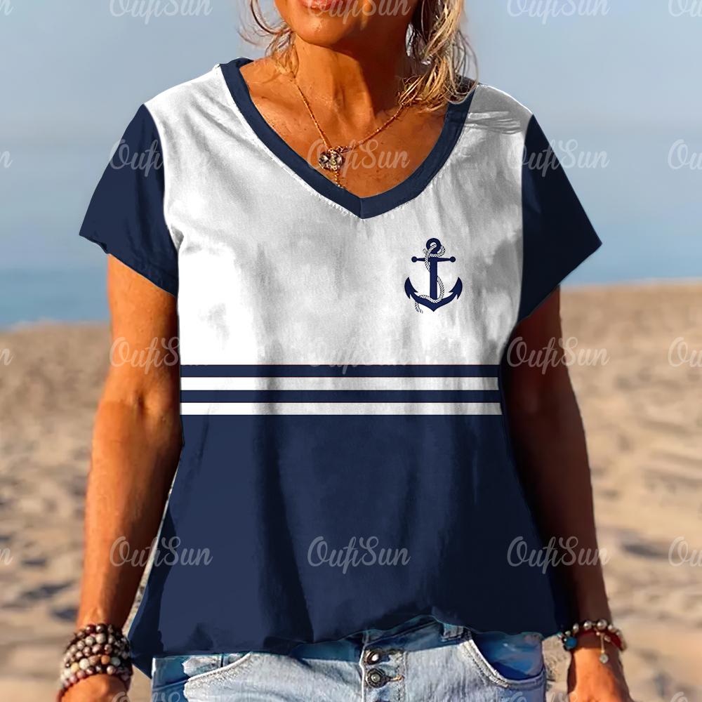 Новый стиль, женская футболка, летняя футболка с 3d принтом, полосатая женская одежда, дизайнерская футболка большого размера с коротким рукавом и v-образным вырезом, модная