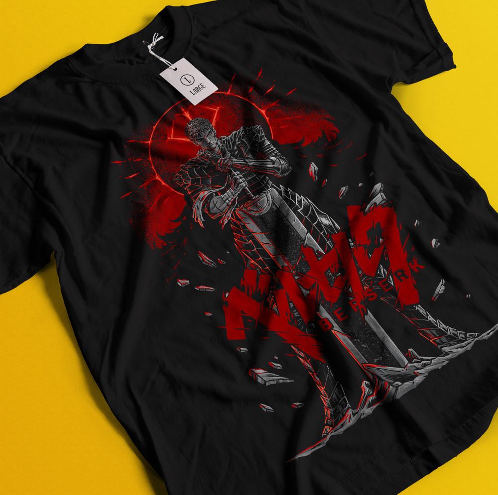Футболка Berserk, футболка Guts, футболка Griffith, футболка Casca, футболка Warrior, аниме, манга, Farnese.