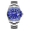 ADDIESDIVE Men's Quartz Diving Watch, Diver 200M, Blue Dial, Luminous Stainless Steel Strap, Blue Steel, Quartz Movement.