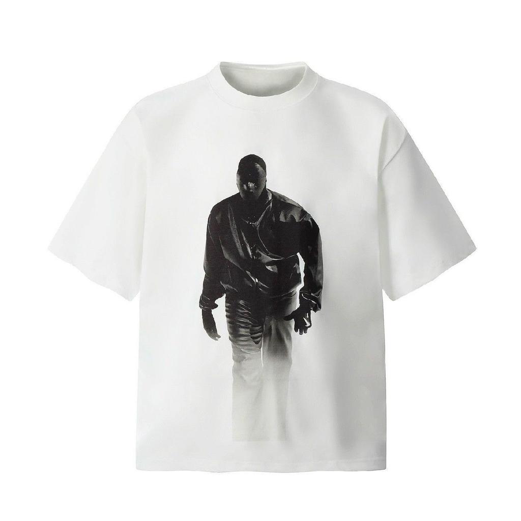 2025 Autumn and Winter Heavy Retro Portrait Printing T-shirt Men's and Women's Cotton Comfortable Personalized Versatile T-shirt