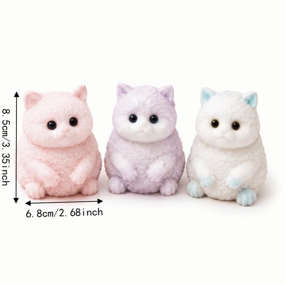 TPR Material Cat Squishy Toy Fast Rebound Cat Squishy Doll Sticky Toy Cat Fidget Toy  Gift Giving