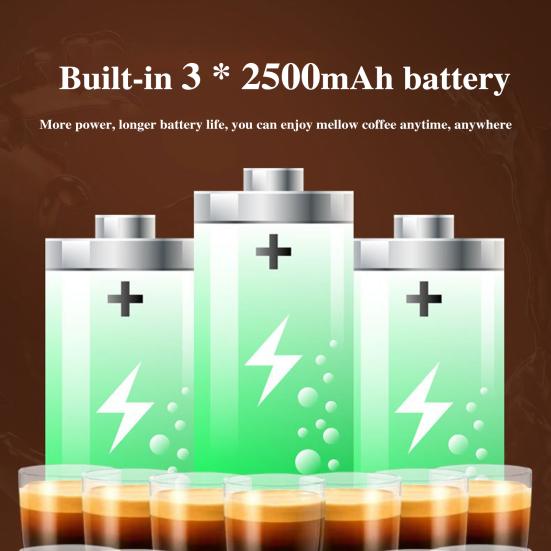 Portable Electric Espresso Machine Coffee Machine Touch Operation 15bar Pump Pressure USB Rechargeable