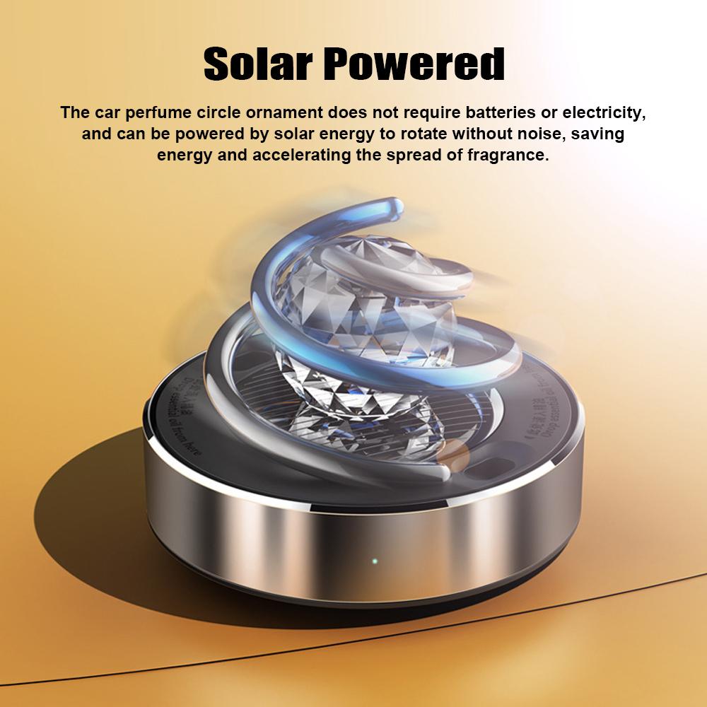 Вращающийся освежитель автомобиля на солнечной энергии, креативный автомобильный диффузор для ароматерапии с хрустальным шаром, салон автомобиля
