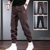 Corduroy Casual Men's Spring and Autumn Section of The Trend of Drawstring Sports with Elastic Waist Sweat Trousers Tide Plus Size
