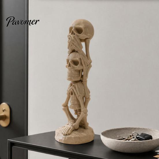 Декорация Череп Ужаса, 3D-печатная штабелируемая фигурка, Готическая статуэтка «Не говори, не слышь, не видишь», для вечеринки на Хэллоуин, для дома и офиса, прочная скульптура