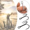 Durable Sharpened Ahite Nickel Barbed Hooks Fishing Tackle High Carbon Steel Treble Jig Fishhooks