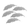 5pcs Iron On Rhinestone Patches Silver Leaves Pattern Patches Iron On Patches  For DIY Crafts