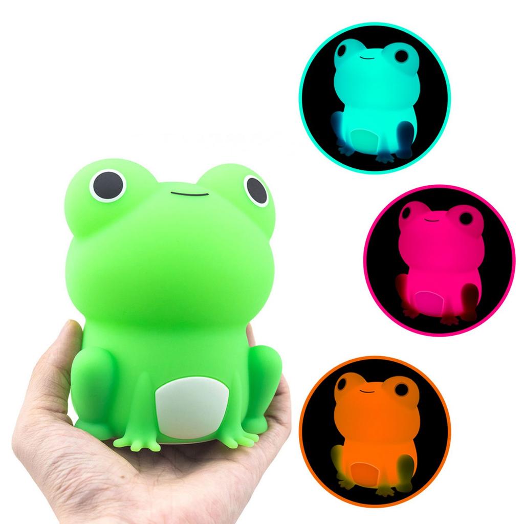 D2 Night Lamp for Kids Frog Silicone Sleeping Night Light Dimmable Timer Rechargeable Colorful Light Room Decor Children Gifts