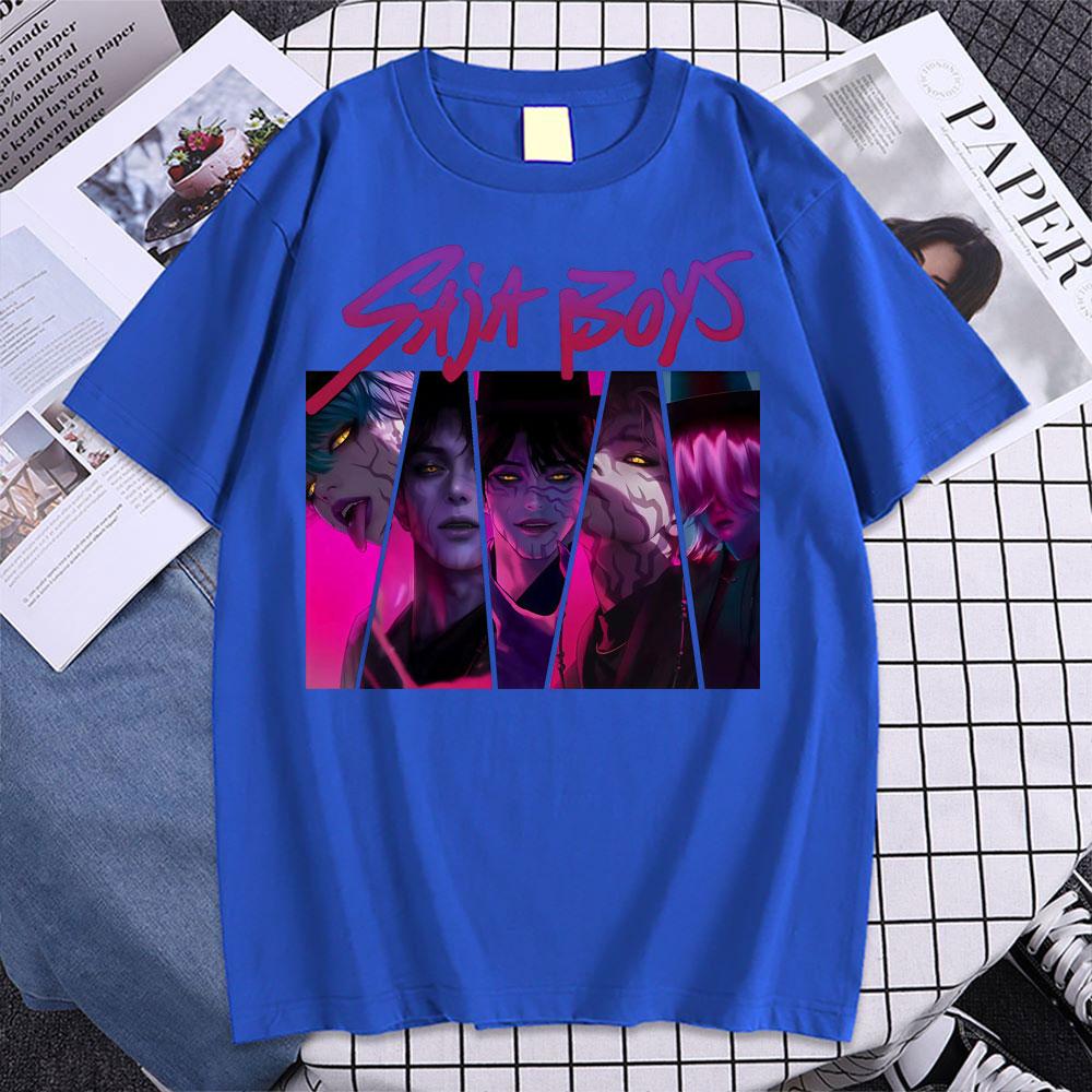 Saja Boys Boy Band Футболка Kpop Вдохновленная фильмом Охотники на демонов Футболка Мужская Женская Одежда Хлопок Короткий рукав Футболка
