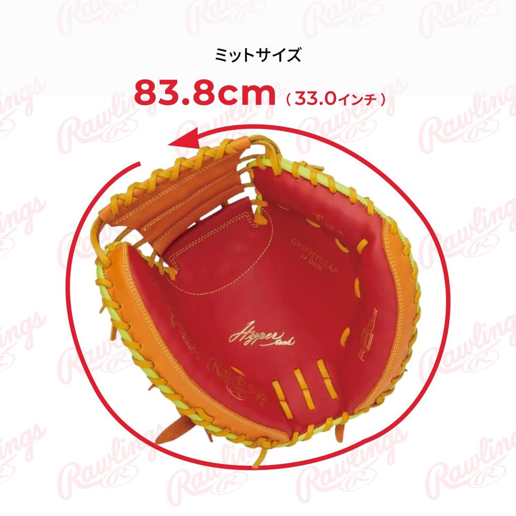 Rawlings Baseball HYPER TECH COLOR SYNC 33 Throw Glove, Softball, GR5FHTC2AF, Catcher's Glove, Scarlet/Orange, inches, Left-Handed