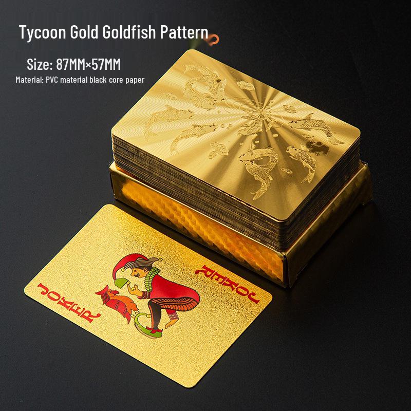 Luxury Gold PVC Playing Cards: Waterproof, Fold-Proof, Wear and Dirt Resistant, Washable.