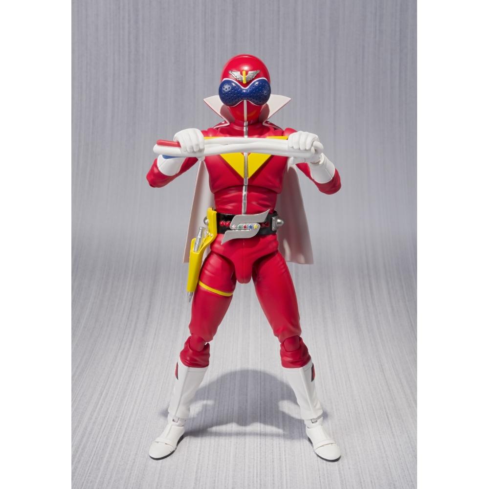 SHFiguarts Himitsu Sentai Goranger Akaranger, подвижная фигурка размером около 150 мм, окрашенная из ПВХ и АБС