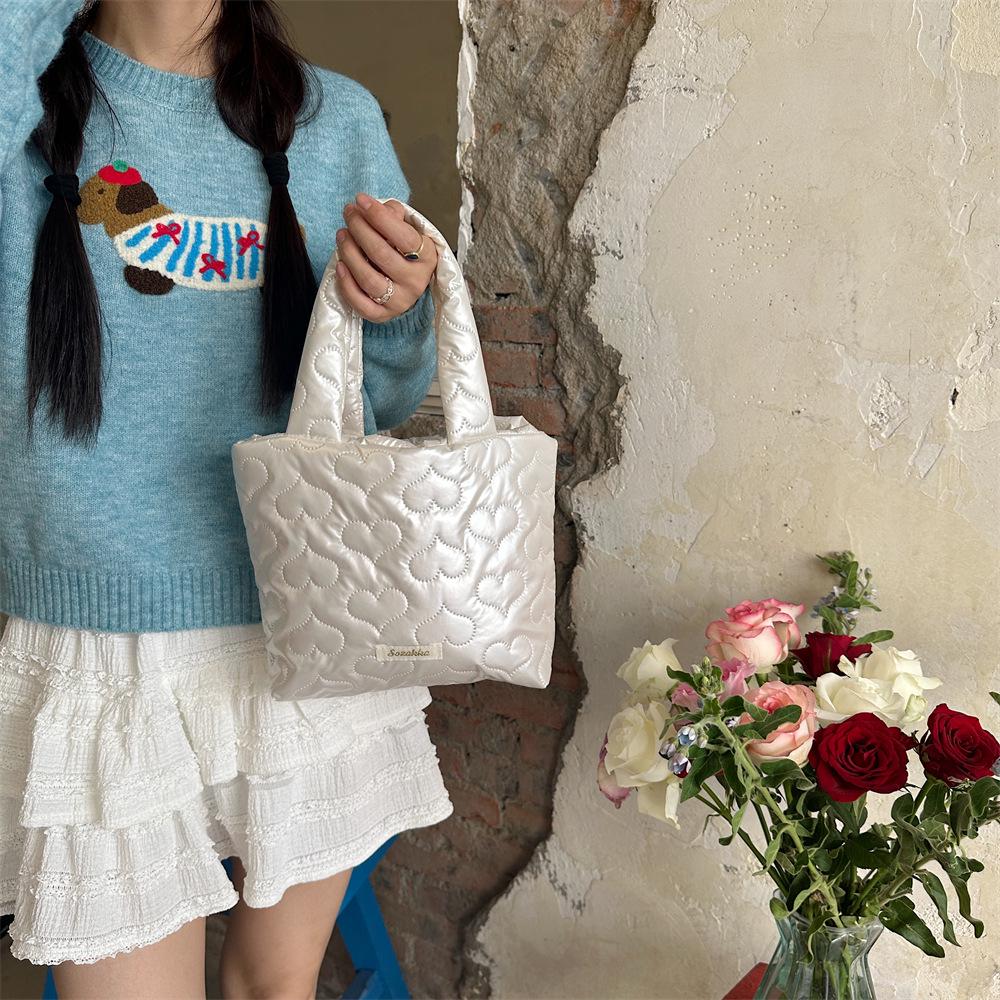 49221 Стеганая симпатичная маленькая квадратная сумка для завтрака и покупок