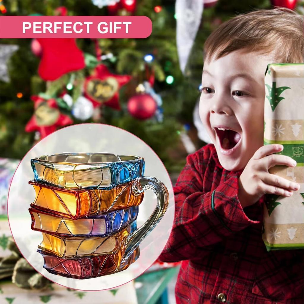 Colorful Book Cup, Creative Design, Colorful Book Design, Birthday Gift, Holiday Gift, Coffee Shop Specialty, Home Decoration Ornament