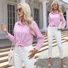 Spring Autumn Women's Tops Ladies Long Sleeve Office Pocket Sweet Shirts Business Women's Shirt