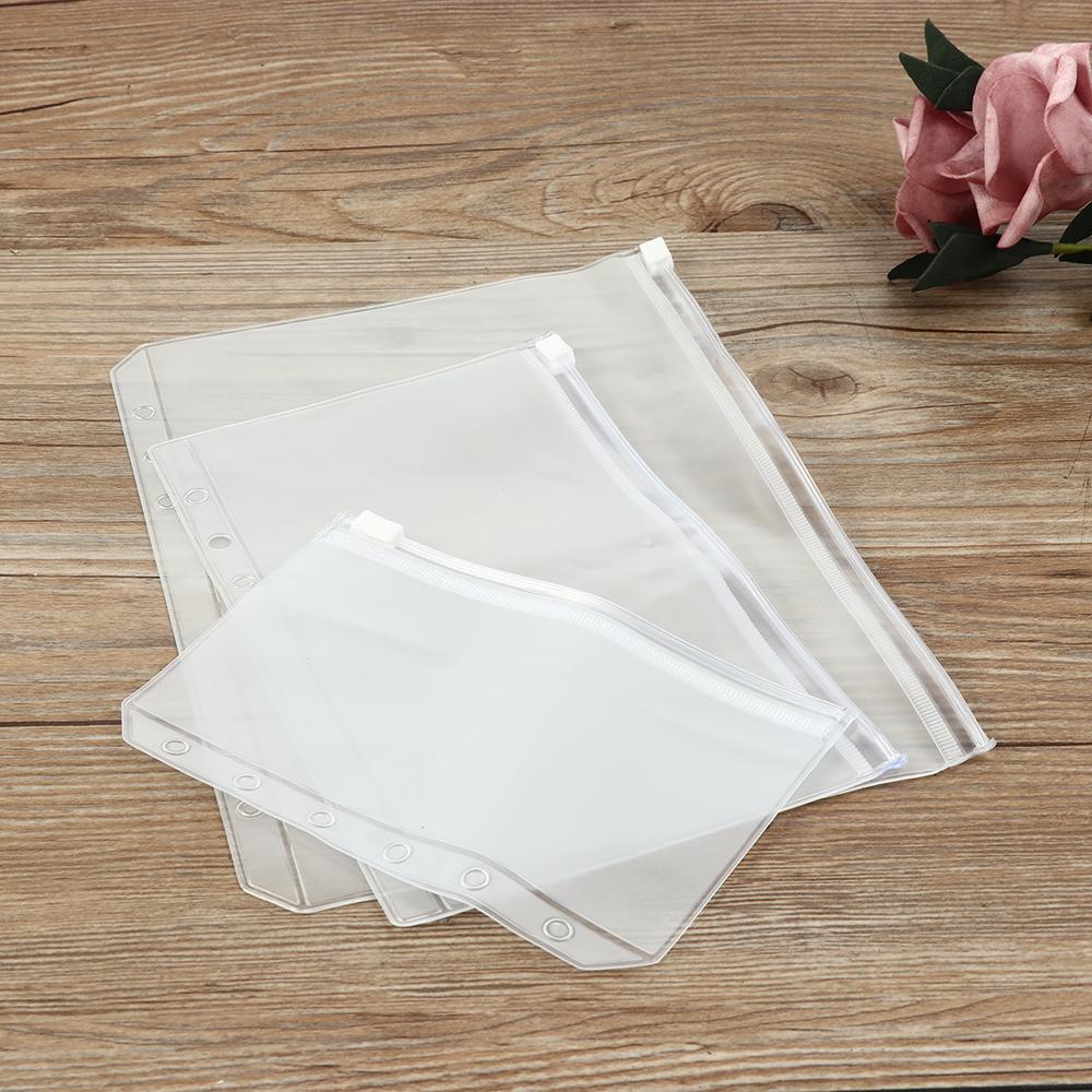 1/5PCS Organization Plastic Loose-leaf PVC Storage Pouch Bag Zip Lock Matte Clear