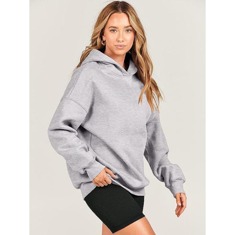 Women's Fashion Casual Solid Color Print Long Sleeve Hooded Hoodies & Sweatshirts
