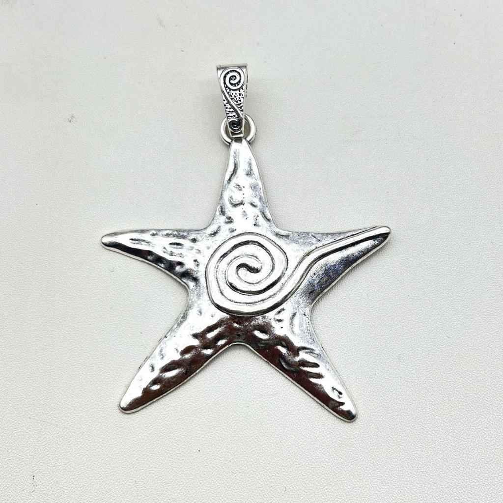 Античные серебряные подвески-шармы в виде морской звезды - DIY винтажные аксессуары для ожерелья в виде пятиконечной звезды