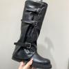 Thick-soled Brown Maillard Long Knight Boots Women's Boots 2025 New Autumn and Winter Black Locomotive Medium Boots